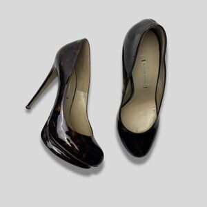 NICHOLAS KIRKWOOD tortoiseshell patent leather platform pumps Size 38